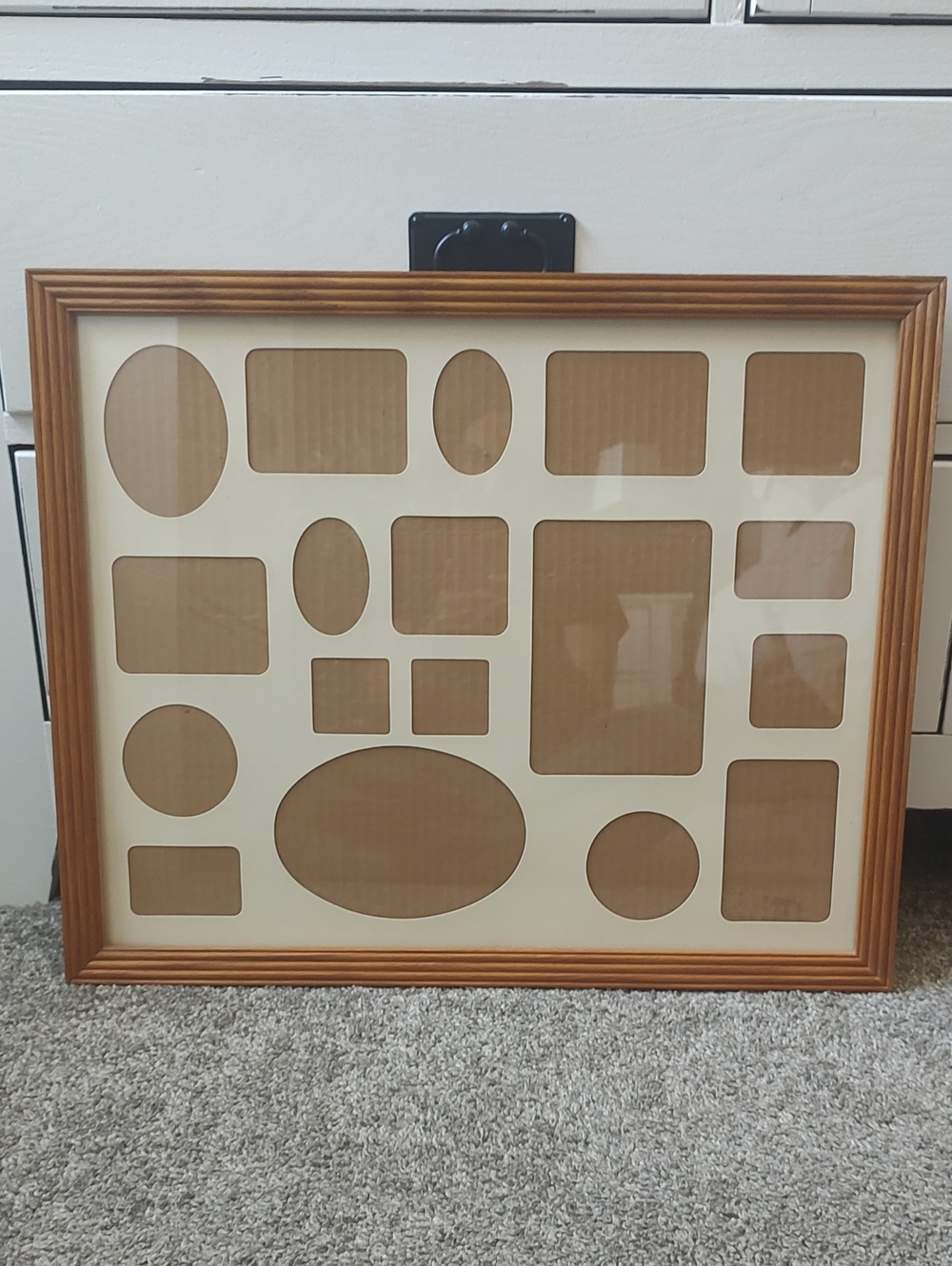 Vintage Wood Photo Collage Frame With Multi-opening Matte